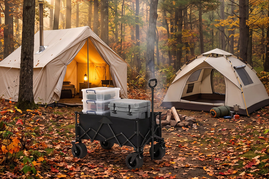 Finvizo 600lbs Tailgate Wagon for hauling gear into camp - hunting base camp setup organi