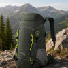 Finvizo 50L Camping Backpack resting on a mountain trail - budget travel backpack under 100 dollars