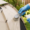 Finvizo tent fabric cleaning with brush and spray - remove mildew smell tent fabric