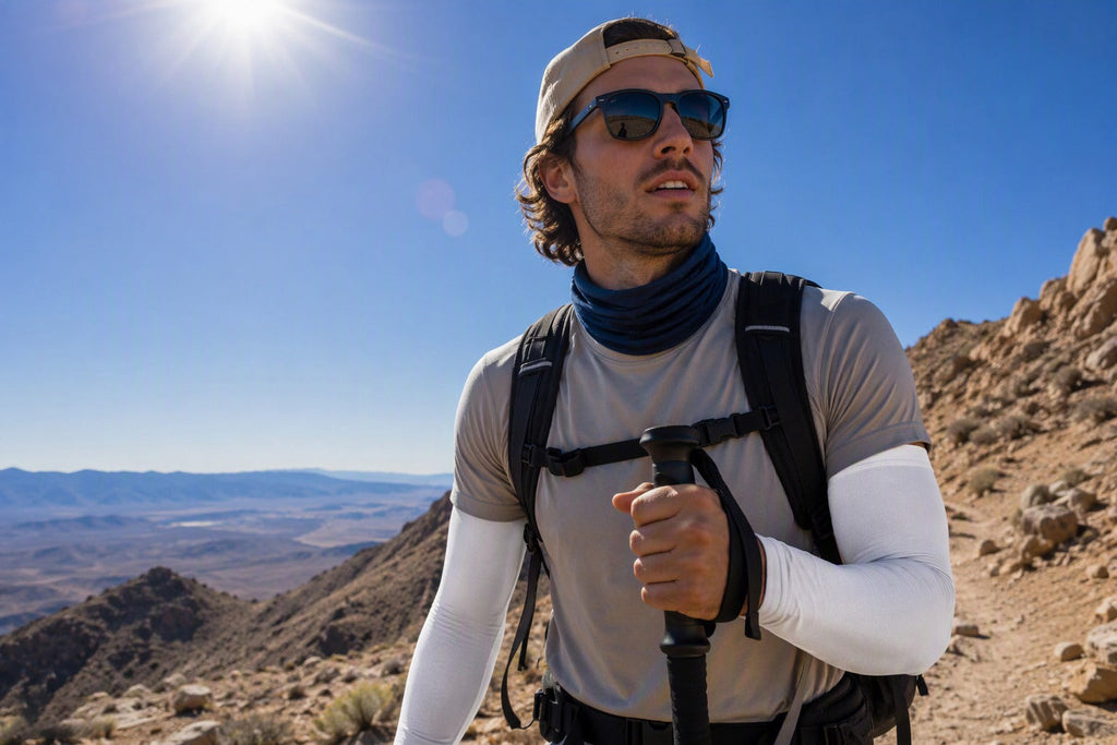 Finvizo UV arm sleeves and neck gaiter for outdoor sun safety - sun protection gear faq explained