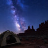 Finvizo tent under starry sky in dark sky park - stargazing overnight minimal g