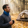 Finvizo neck gaiter for fall campsite mornings - camping clothes