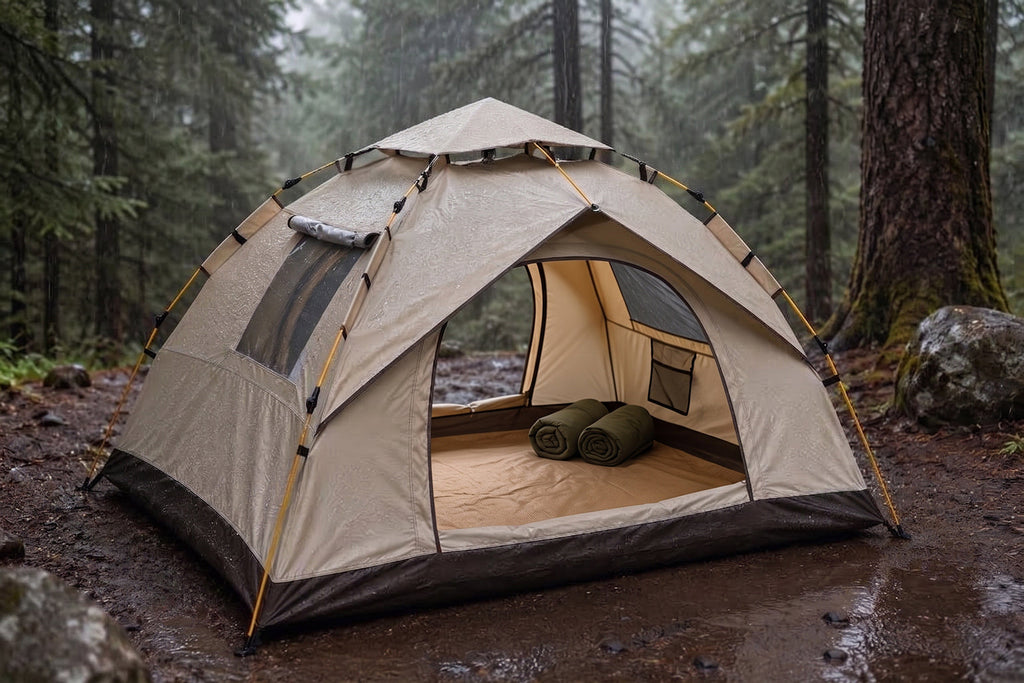 Finvizo pop up camping tent with rain fly for rainy campsite protection - rain fly