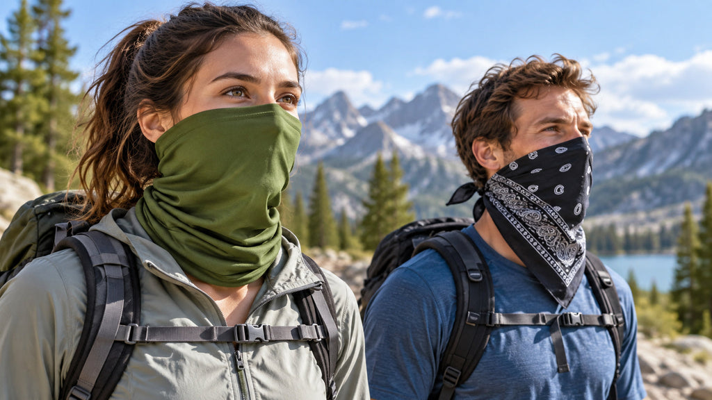 Gaiter-versus-bandana outdoor comparison hero