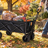 Finvizo folding garden cart loaded with yard debris bags - folding garden cart