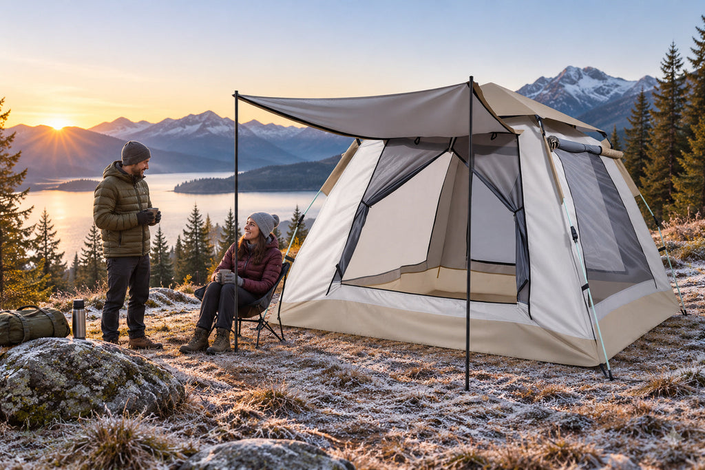 Finvizo instant cabin tent for cold shoulder-season camping - winter camping tent