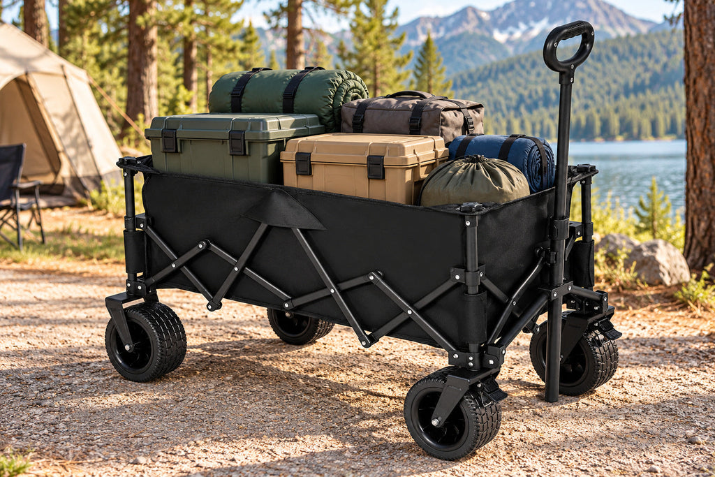 Finvizo 600 lb Collapsible Wagon Cart for campsite gear planning - which folding wagon can carry the most weight?