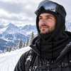 Finvizo fleece hood for skiing - balaclava with drawstring