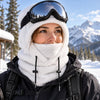 Finvizo fleece balaclava for a snowy ski trail - white ski mask