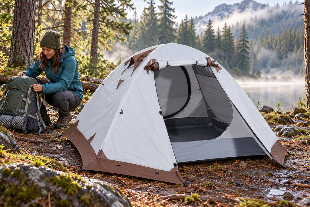 Finvizo backpacking shelter for a forest campsite - double layer tent