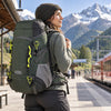 Finvizo 50L Camping Backpack for rail and mountain travel - lightweight travel backpack