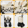 Quick-folding steps of the Finvizo space-saving collapsible wagon cart