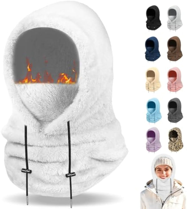 Finvizo Winter Balaclava Ski Mask - White