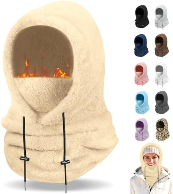 Finvizo Winter Balaclava Ski Mask - Beige
