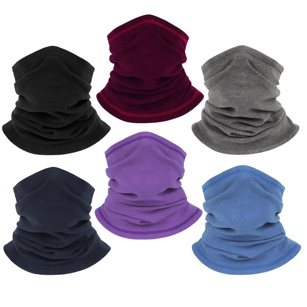 Finvizo Winter Fleece Neck Gaiter (4-Pack/6-Pack) | Windproof Thermal Tube Scarf & Helmet Liner for Men Women