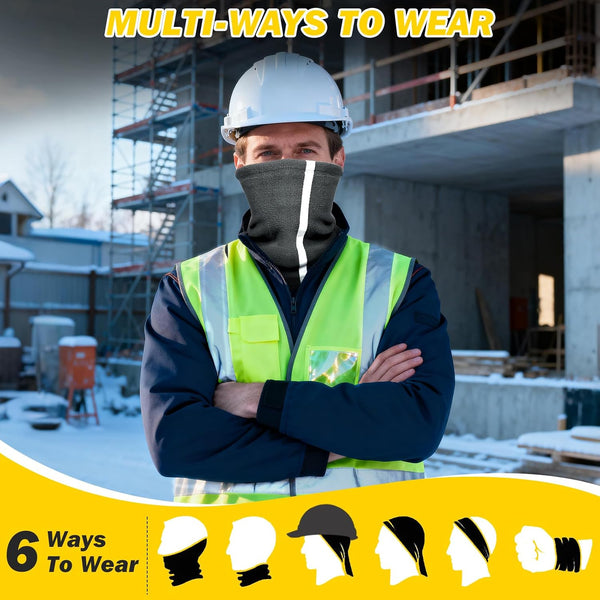 Hi vis reflective neck gaiter 4 pack worn for night running and outdoor work