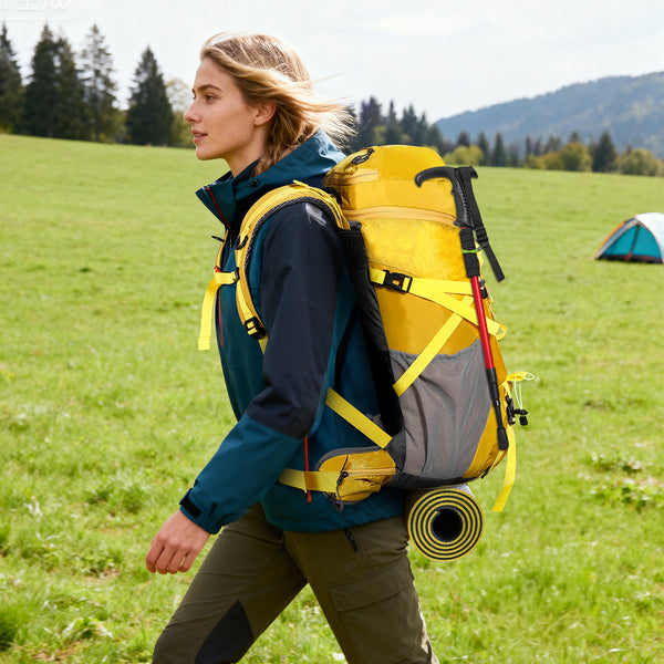 Finvizo 50L Camping Backpack with Rain Cover - Large Capacity Hiking Rucksack