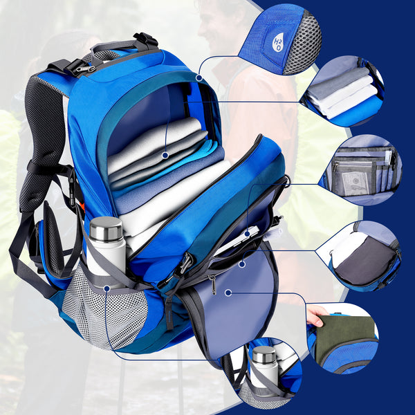 Finvizo 45L Hiking Backpack with Airflow Frame & Laptop Compartment - Breathable Daypack for Outdoor & Travel