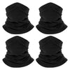 Black fleece neck warmers 4 pack, soft winter gaiters on white background