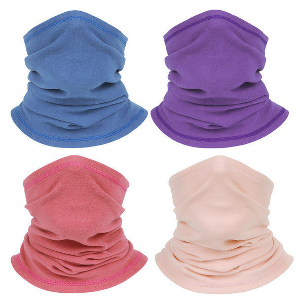 Finvizo Winter Fleece Neck Gaiter (4-Pack/6-Pack) | Windproof Thermal Tube Scarf & Helmet Liner for Men Women